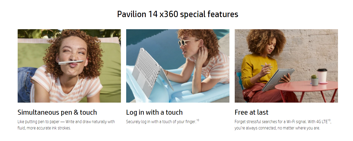 Special features of the HP Pavilion X360 Convert Core i5 1035G1